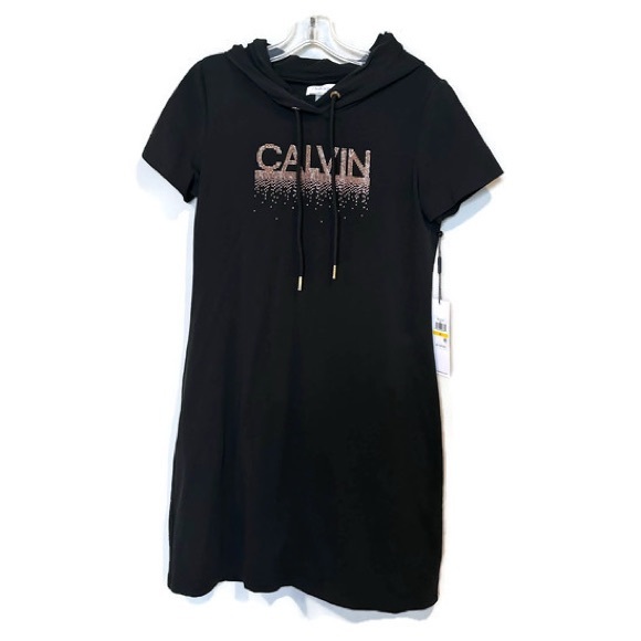 Calvin Klein Gift Ready Black Casual Dress with Hoodie - Picture 5 of 5